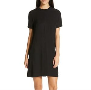 RAGE & BONE AIDEN Side Button Pleat Short Sleeve Crew Neck T-Shirt Dress S N